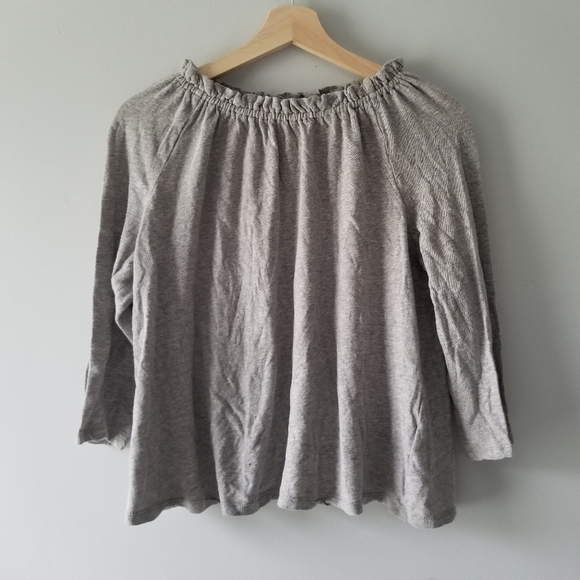 La Vie Rebecca Taylor Gray Linen Top - Picture 3 of 9